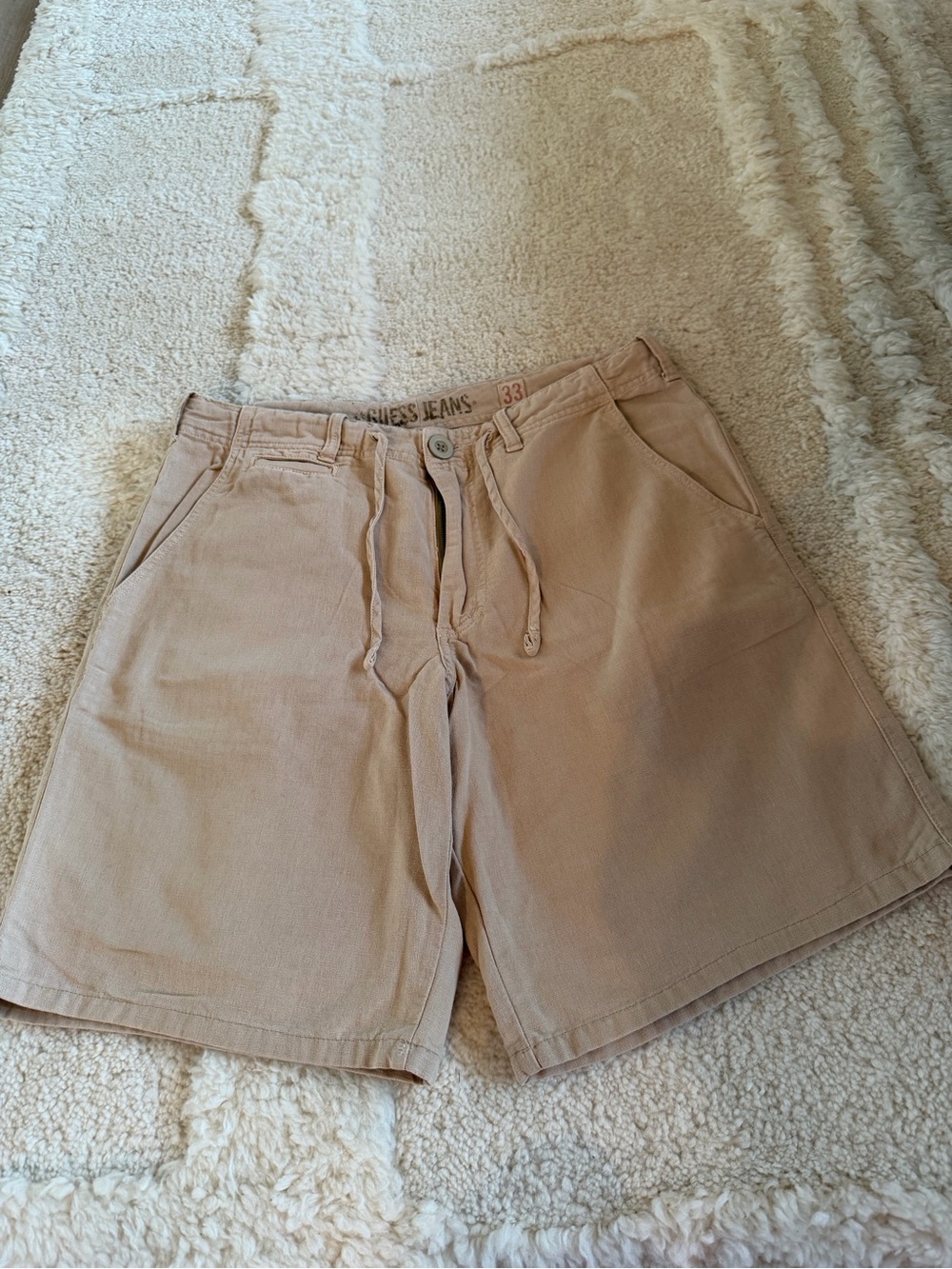 Guess Men's Khaki Flat Front Shorts